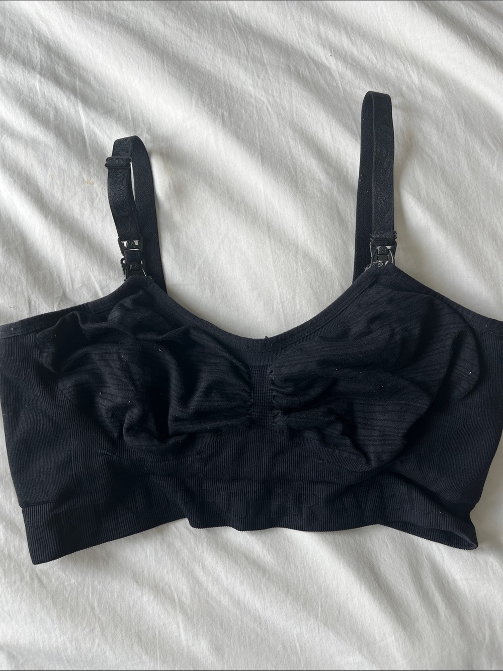 Kindered Braverly Black Seamless Nursing Bra with Clip-Down Straps